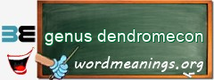WordMeaning blackboard for genus dendromecon